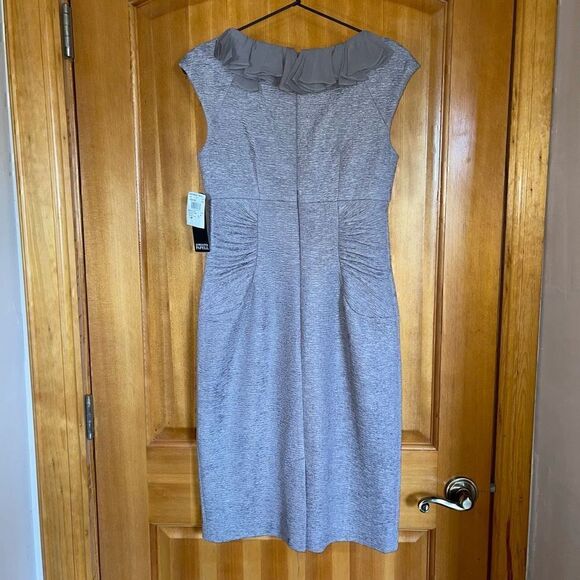 NWT Adrianna Papell Metallic Gray Dress - Picture 2 of 4